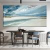 Hand Painted Abstract Seascape Oil Painting, Blue Tones, 8 Sizes