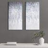 Heavily Embellished Canvas Wall Art Set, 2 Piece Set, 15" x 30", Grey/White