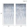 Heavily Embellished Canvas Wall Art Set, 2 Piece Set, 15" x 30", Grey/White