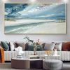 Hand Painted Abstract Seascape Oil Painting, Blue Tones, 8 Sizes