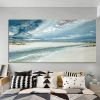 Hand Painted Abstract Seascape Oil Painting, Blue Tones, 8 Sizes