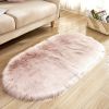Oval Plush Accent Rug, 23.62" x 47.24", 7 Colors
