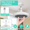 Dimmable Ceiling Fan Light With Remote Control,  9.44", 3 Speeds, Gray or White